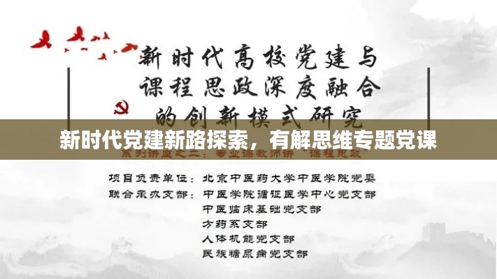新时代党建新路探索，有解思维专题党课
