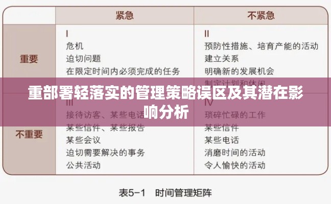 重部署轻落实的管理策略误区及其潜在影响分析